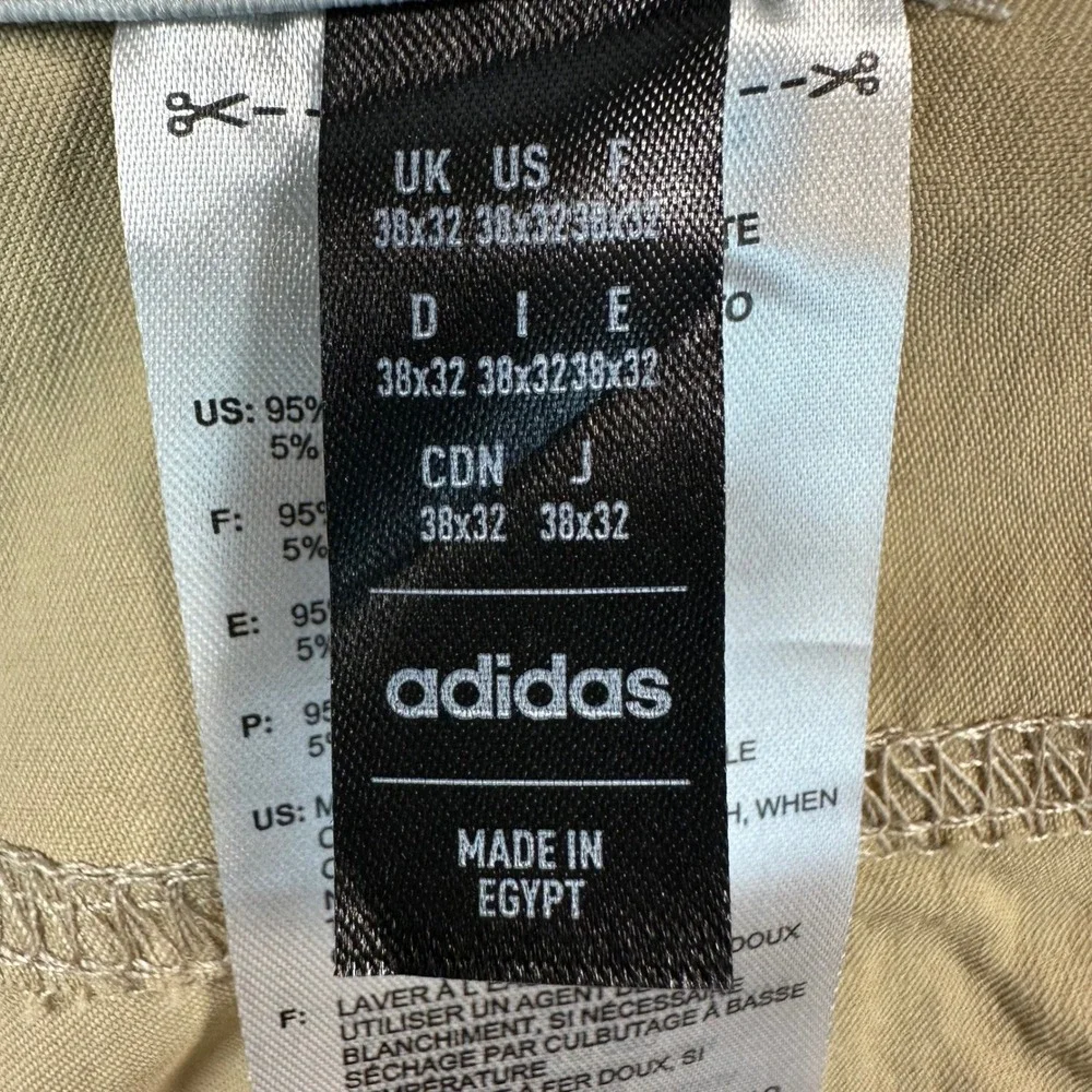 Adidas Men's 38x32 Tan Khaki Ultimate Flat Front Straight Leg Golf Pants Stretch - Picture 4 of 11